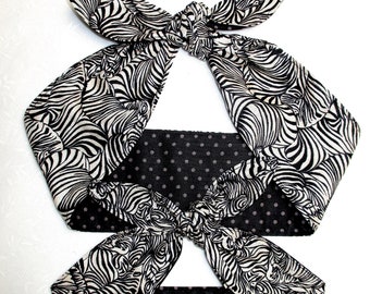 ZEBRA Mommy & me Baby SET Child  matching  Head scarf Headband  Retro Style 50s Head Wrap