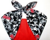 The Walking Dead Zombie Head scarf Wrap Headband red Extra wide top knot