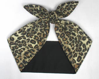 Headband Leopard Cheetah Vintage Retro Style Head Wrap Scarf Bandana headband