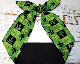 Headband pot leaf weed Head Wrap Scarf Marijuana cannabis Dolly bow Wrap