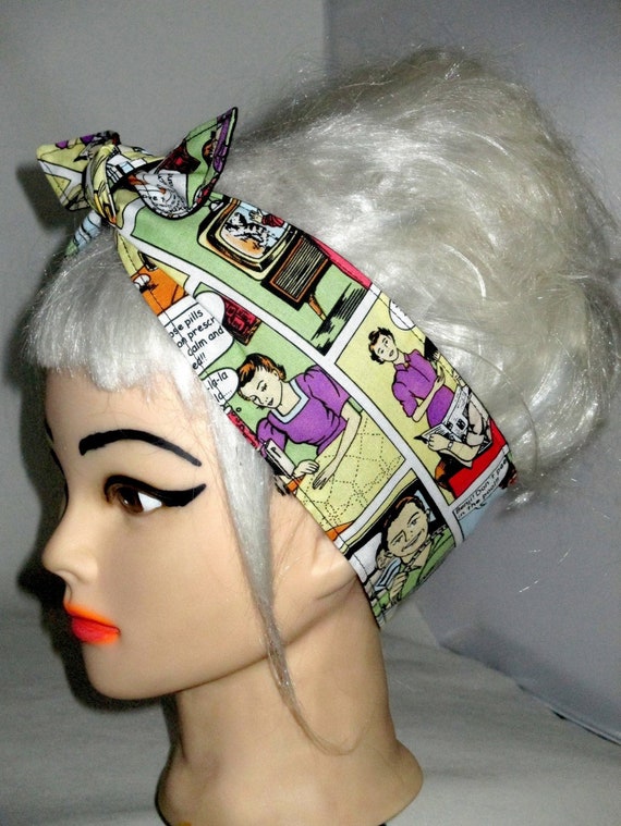 Headband Comic Print Pinup Vintage Retro Style 50s Etsy