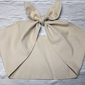 Headscarf Rockabilly HEAD SCARF Solid Beige plain Wrap