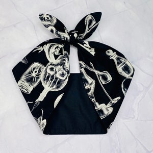 Headband Black Magic Moth Skull Spider Goth Halloween Rockabilly Head Wrap Scarf occult