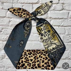 Headband leopard Spider Goth Head Wrap Scarf occult