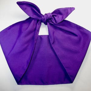 Extra wide Solid Purple Violet Hair Wrap Head Scarf Pinup Rockabilly hair wrap