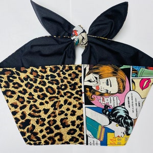 Headband COMICS Vintage Retro Rockabilly Head Wrap Scarf Bandana bow