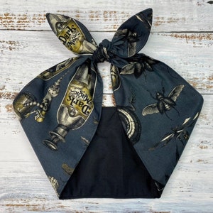 Headband Black Oddities Goth Rockabilly Head covering Wrap Scarf occult