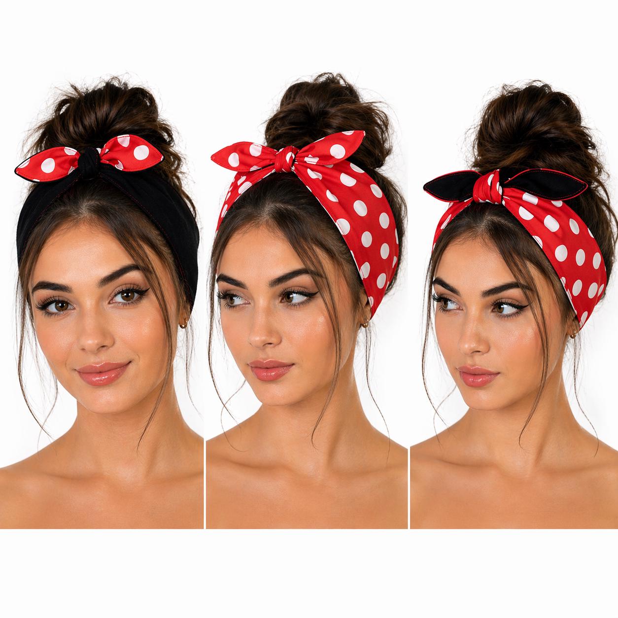 ✨NEW Polka Dot Headwrap with Black and Brown Accents Polka Dot Series ? coming in 3 colors taupe, brown and  main image 3