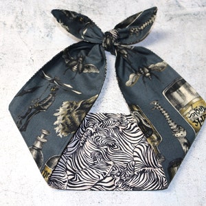 Headband Black Magic Moth Oddities Goth Rockabilly Head Wrap Scarf occult