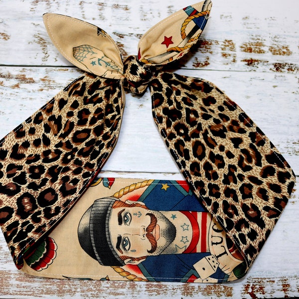 Cabeza bufanda TATTOO Leopard Cheetah Rockabilly Wrap diadema diadema diadema diadema