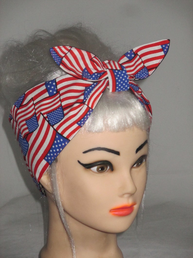 Head Scarf Vintage Retro Style 50s Rockabilly Hair scarf wrap Etsy