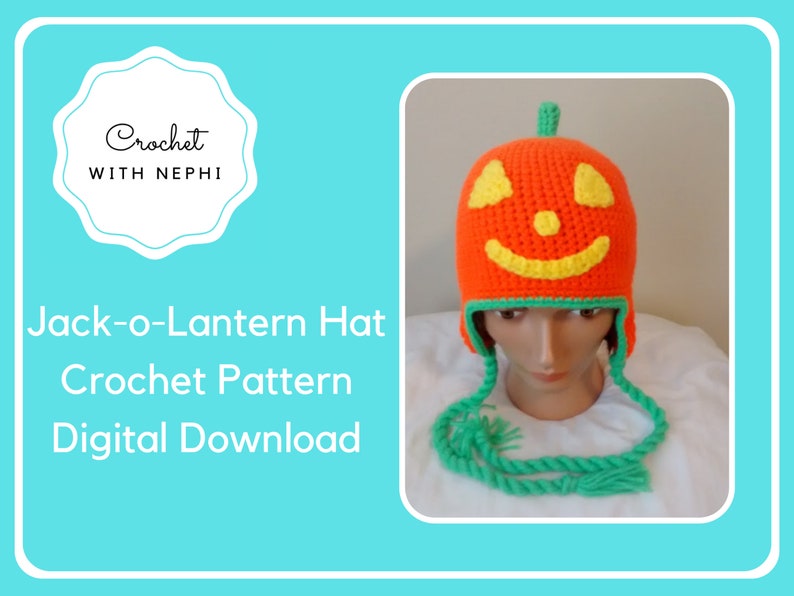 Jack O' Lantern Crochet Hat Digital Pattern Crochet Patterns for