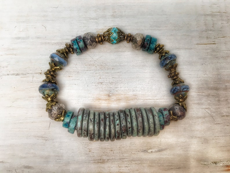teal blue boho jewelry Boho bracelet bohemian bracelet