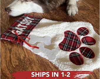 Personalized Pet Stocking, Blank Pet Stocking, Dog Stocking, Cat Stocking, Christmas Gift, Personalized Stocking, Plaid