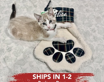 Personalized Pet Stocking, Blank Pet Stocking, Cat Stocking, Dog Stocking, Christmas Gift, Personalized Stocking, Plaid
