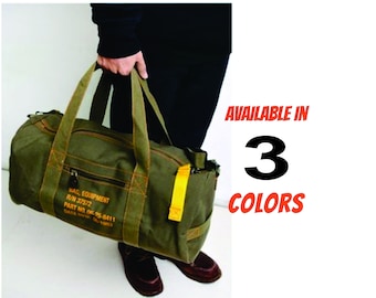 Personalized, large canvas, military Equipment bag, Duffel Bag, travel bag, overnight bag, Gift for Him, Boyfriend, Husband, groomsmen, dad