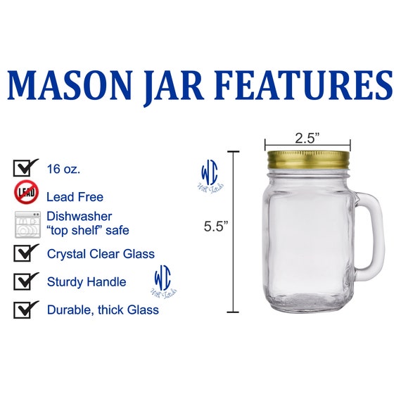 Clear Glass Graduated Mason Jars