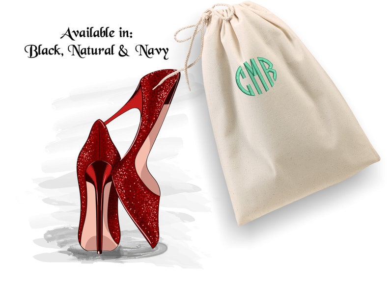 Large Personalized Embroidered Shoe Bag Travel Storage Etsy