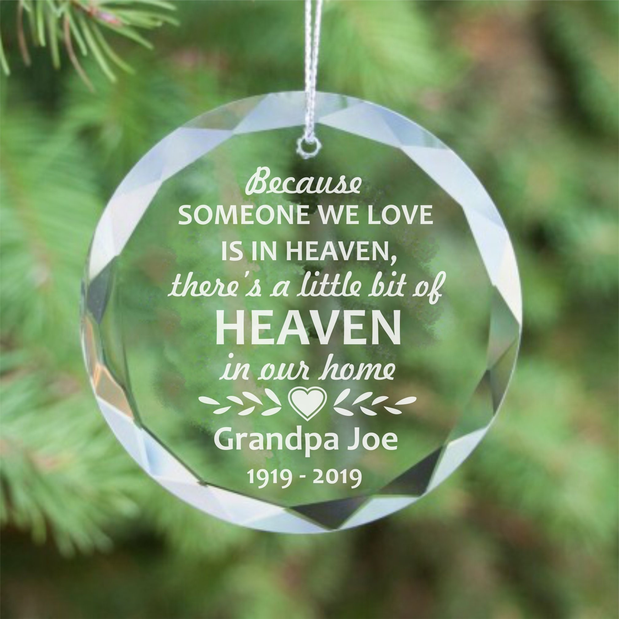 Engraved Memorial Crystal Ornament Memorial Gift Memorial Etsy