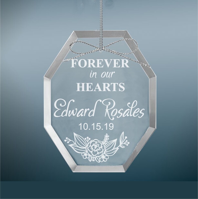 Engraved Memorial Crystal Ornament Memorial Gift Memorial Etsy