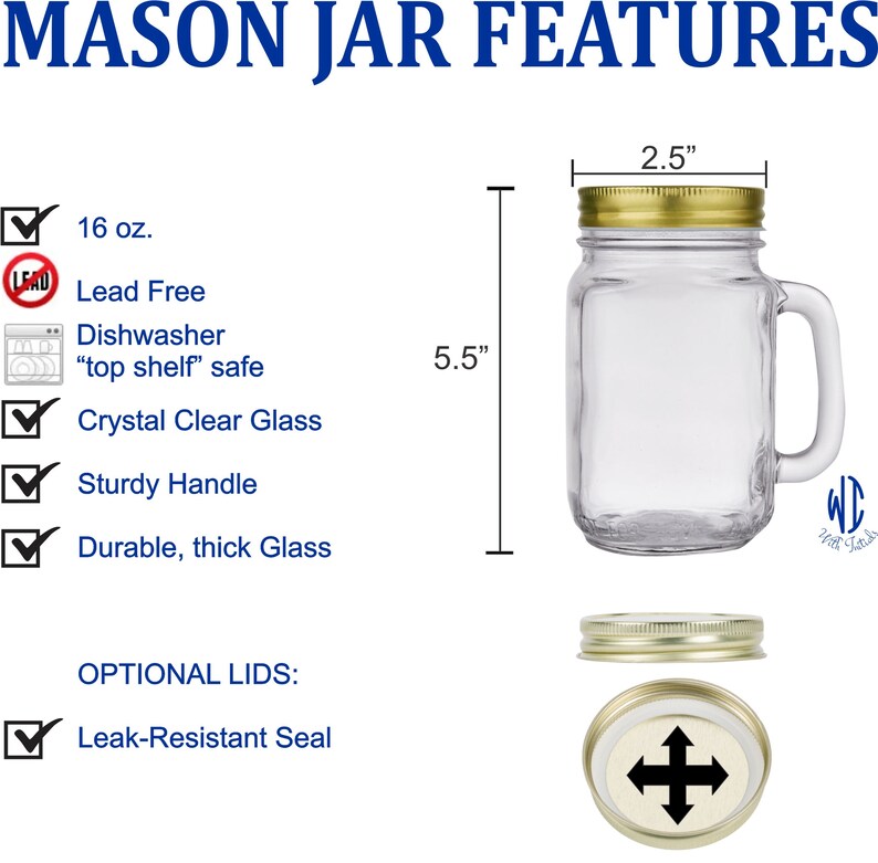 Personalized Engraved Mason Jar Mug 16 Oz. Optional Lid Etsy