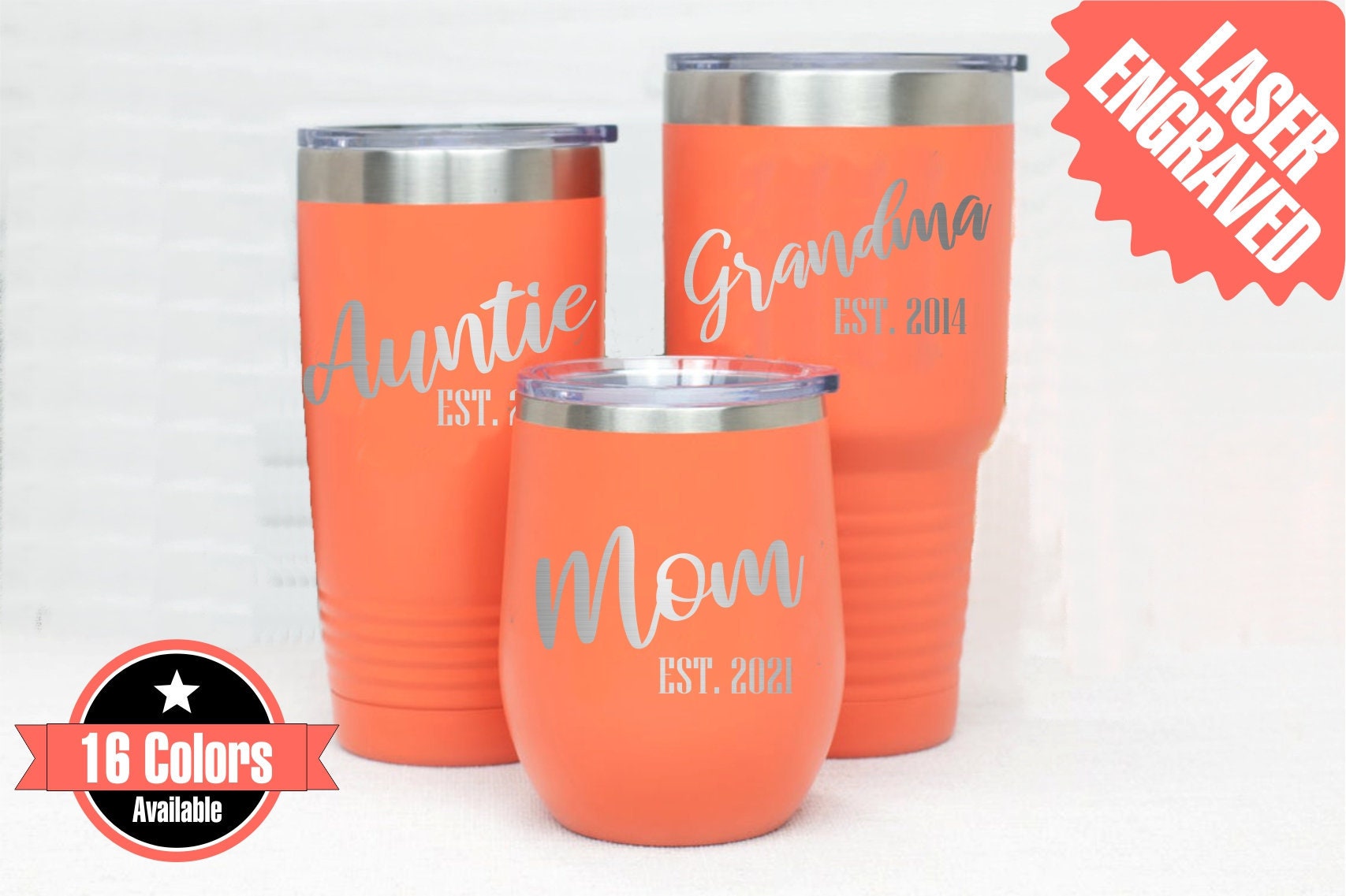 New Mom, established Design, Tumbler, mug, gift, Aunt, Grandma, Grand…