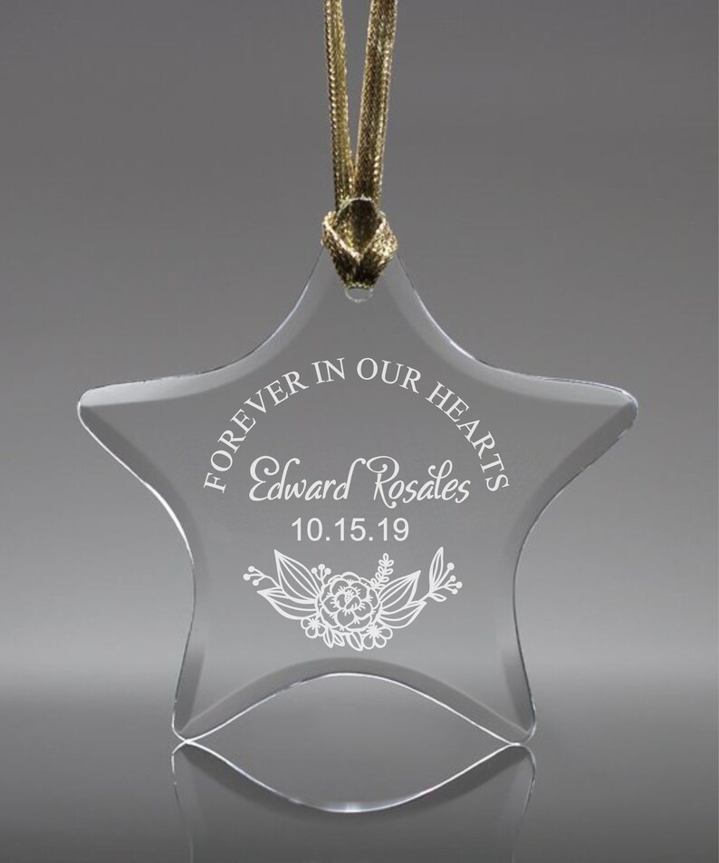 Engraved Memorial Crystal Ornament Memorial Gift Memorial Etsy