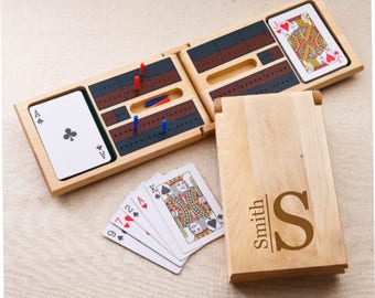 Personalized, Wood Cribbage Board Game, custom, game night, engraved, gift for him, hostess gift, gift for couple, housewarming gift,GRB010