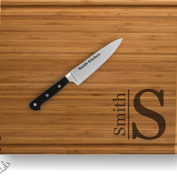 Cutting Board Knife Set Etsy