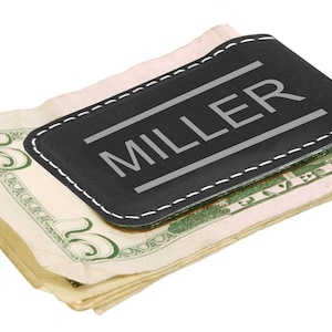 Vegan leather, money clip, personalized, cash folded, money clip, custom, Leatherette, Engraved, Groomsmen Gift, gift for him, mc006