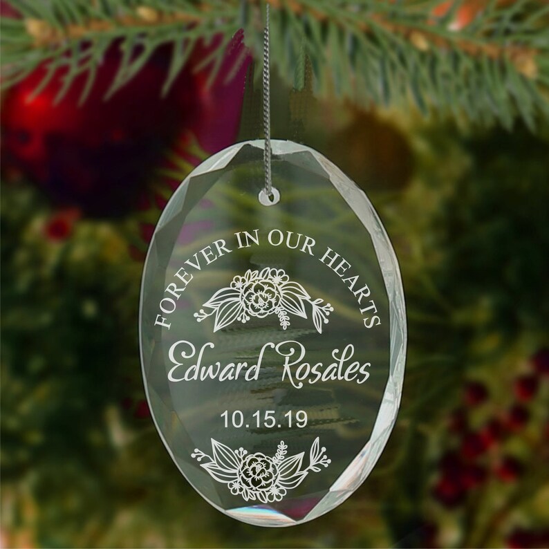 Engraved Memorial Crystal Ornament Memorial Gift Memorial Etsy
