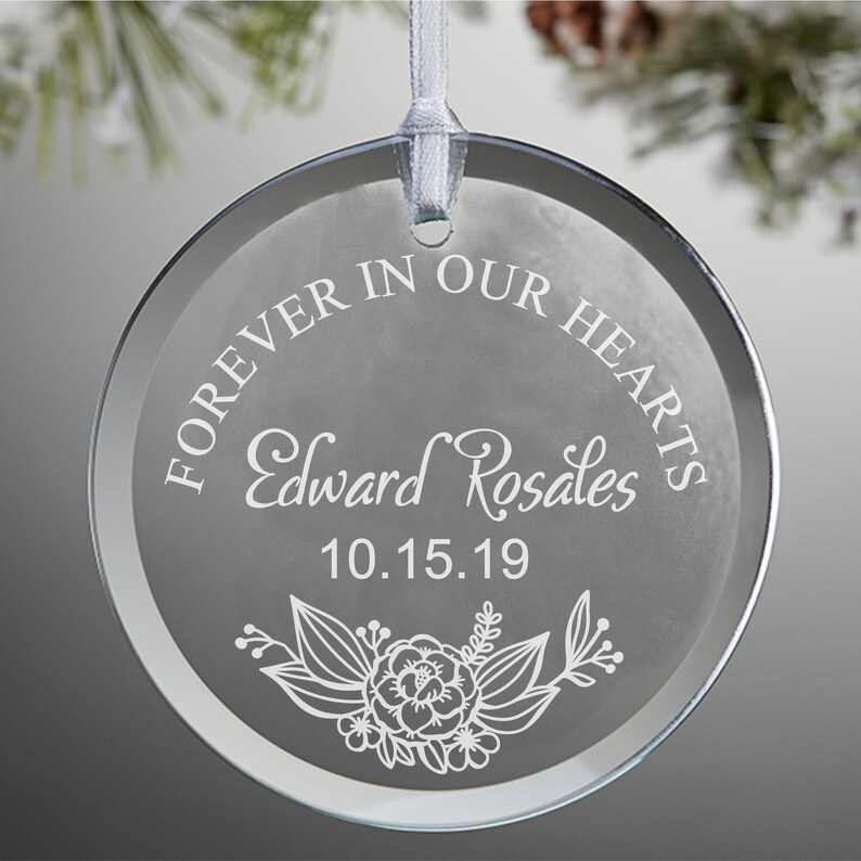 Engraved Memorial Crystal Ornament Memorial Gift Memorial Etsy