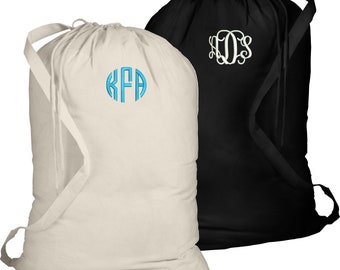 Personalized Large laundry bag, Monogrammed bag, College student,  camp bag, back to school, student gift, overnight bag