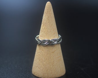 Sterling Silver Braid Ring Woven Silver Ring Twisted  Ring Twist Rope Ring  Silver Statement Ring Adjustable Open Ring