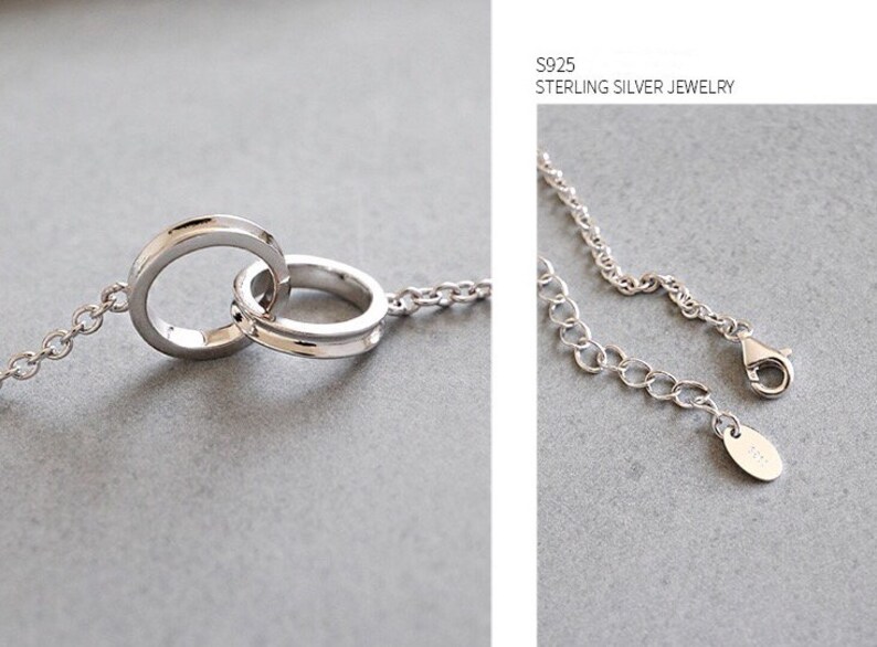 Buckle Circle Geometric Bracelets Bangles Double Ring Slim O Chain Bracelet Bracelet for Women Chain Link Charms Silver Jewelry