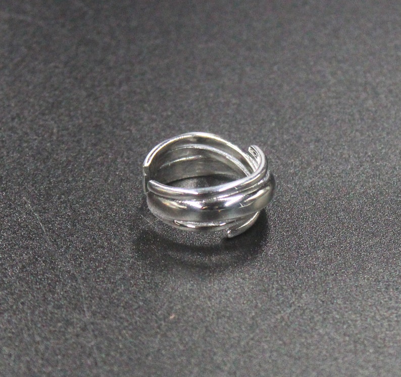 Wide Wedding Ring 925 Sterling Silver Open Band Stacked