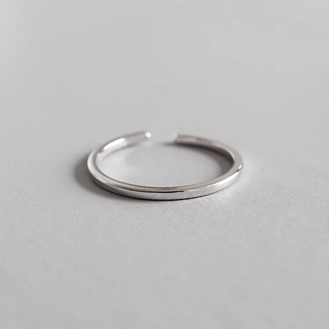 Thin Sterling Silver Stackable Rings Opening Ringsilver - Etsy