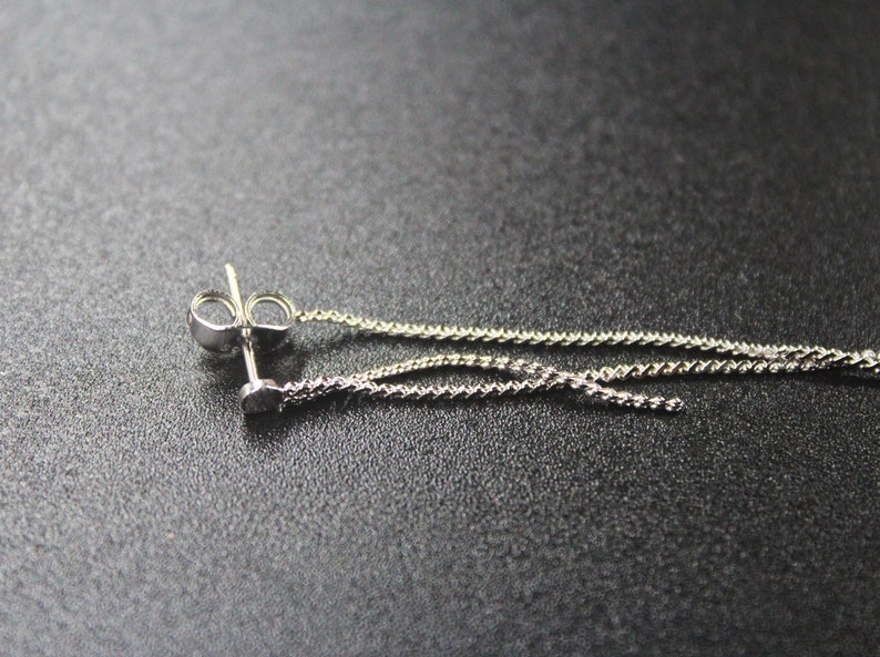 Simple Dangling Chain Tassel Earrings With Stud/tassel Drop Etsy