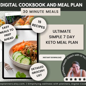 7 Day Keto Diet Meal Plan for Weight Loss |  15 Recipe Keto Meal Plan for Women | Low Carb Diet |  Keto Diet Cookbook | Keto Shopping List