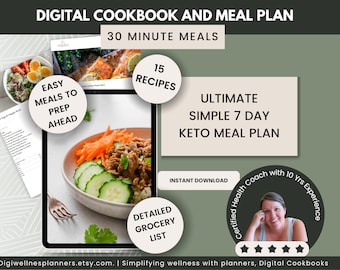 7 Day Keto Diet Meal Plan for Weight Loss |  15 Recipe Keto Meal Plan for Women | Low Carb Diet |  Keto Diet Cookbook | Keto Shopping List