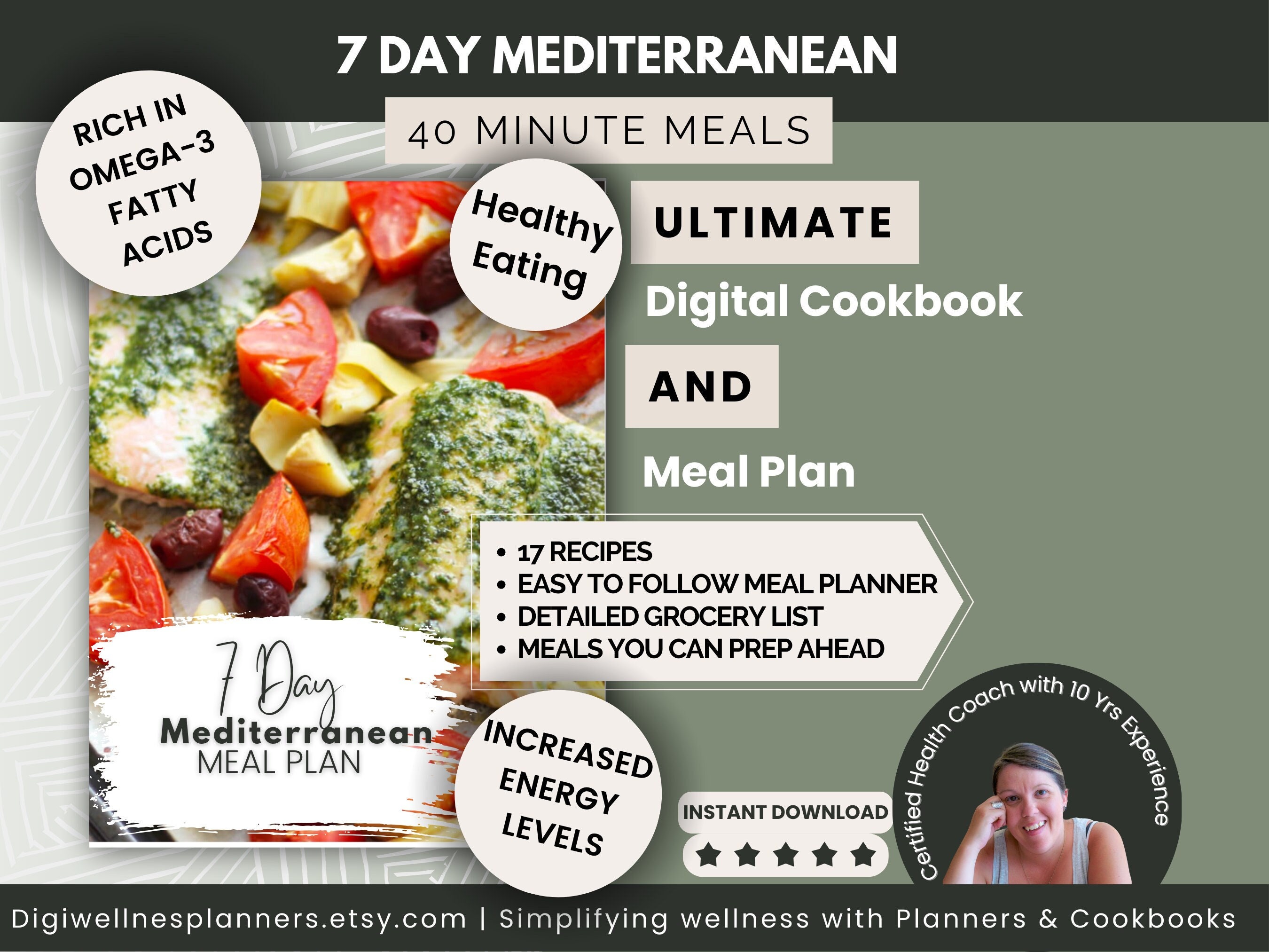 7 Day Mediterranean Diet Meal Plan | 17 Recipes | Grocery List | Simple ...