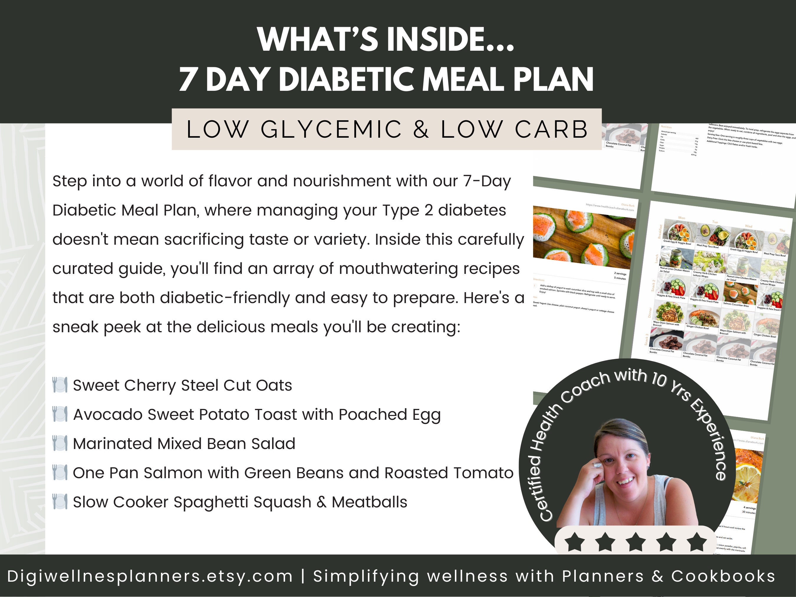 Curated visual reference: Mindful Eating For Pre Diabetic Weight Loss Reference: 7 Day Diabetic Meal Plan With 16 Low Glycemic Low