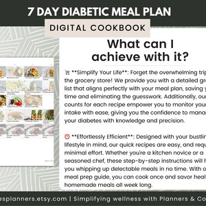 7 Day Diabetic Meal Plan with 16 Low Glycemic, Low Carb Recipes for Weight Loss & Blood Sugar Management | Meal Prep Guide and Shopping List