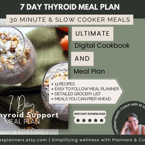 7-Day Thyroid Meal Plan For Women | 13 recipes | Grocery List | Simple Recipes| Nutritional Information