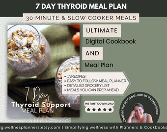 7-Day Thyroid Meal Plan For Women | 13 recipes | Grocery List | Simple Recipes| Nutritional Information