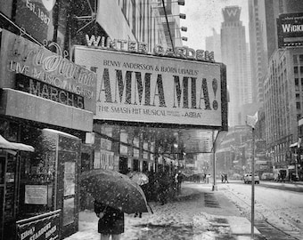 Winter in New York, Snow, 5th Avenue Black and White, Architecture Photography, Fine Art Photography, New York City, Professional