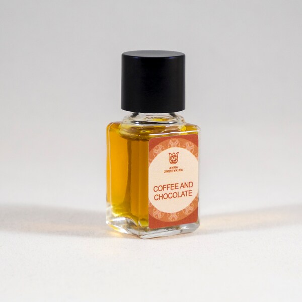 Coffee and chocolate -olfactory art in a bottle - gourmand fragrance with chocolate, bitter orange, black pepper, cocoa, coffee, vetiver