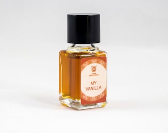 My vanilla - olfactory art in a bottle,  balsamic and woody oriental fragrance with vanilla, clove, galbanum, jasmine,  tonka bean