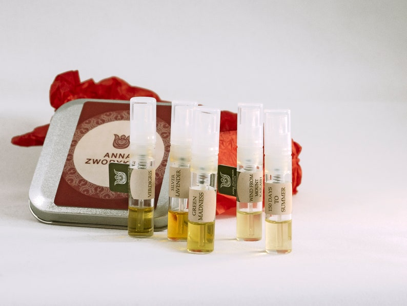 Your-10 sample set: 10 custom sampler pack, any 10 samples of olfactory art in a bottle image 4