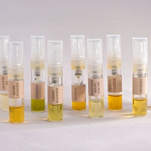 Your-10 sample set: 10 custom sampler pack, any 10 samples of olfactory art in a bottle image 3